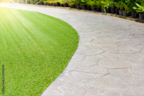 walkway winding its way through