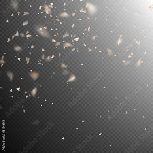 Gold flying confetti. EPS 10