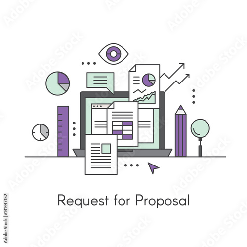 Vector Icon Style Illustration of Request for Proposal Concept