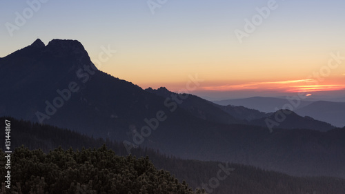 Giewont at the sunset