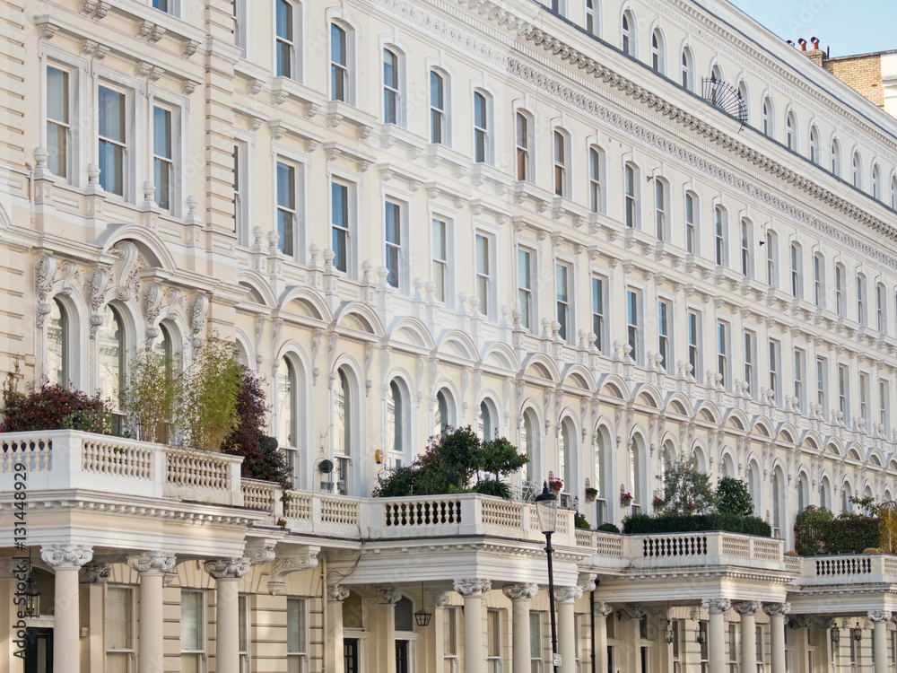 A section of terraced Georgian housing in west central London