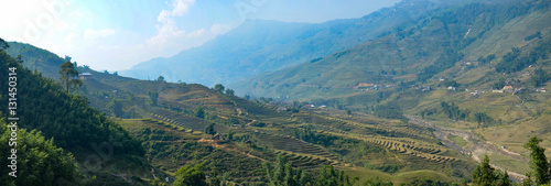 Vue panoramique rizières en terrasse - Sa Pa - Vietnam