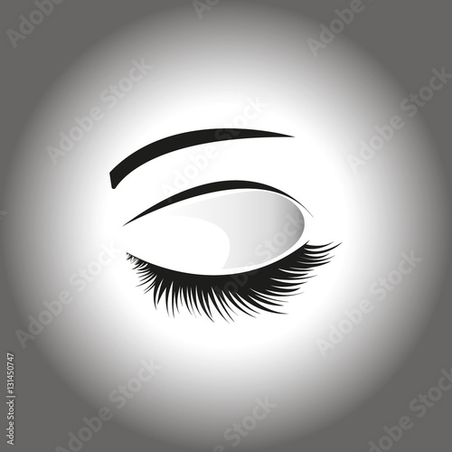 closed eyes on a grey background