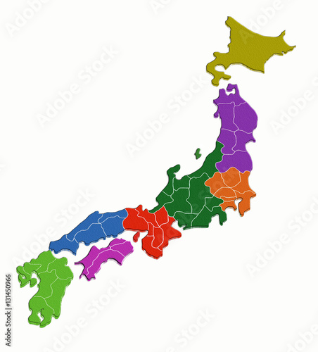 Japan map and region