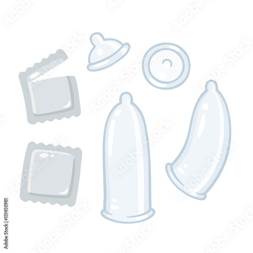 Condom illustration set.