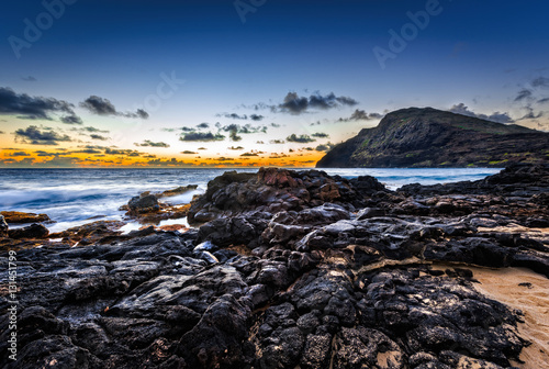 Beautiful sunrise at Makapuu Beach on Oahu, Hawaii photo