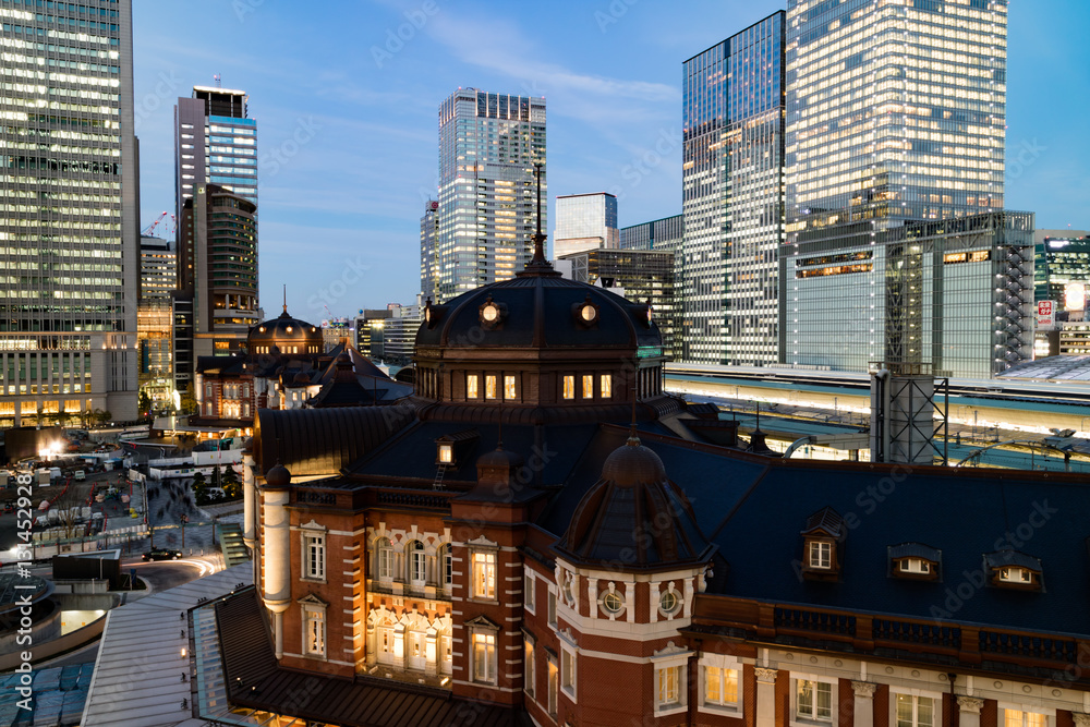 Tokyo Station in Tokyo, Japan on DEC 08, 2016. Completed in 1914, it was designated as an important cultural asset of the country in 2003. It is also 