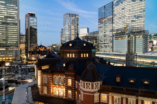 Tokyo Station in Tokyo, Japan on DEC 08, 2016. Completed in 1914, it was designated as an important cultural asset of the country in 2003. It is also "authorized station of Kanto's station 100".
