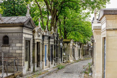 Illustration of the cemetery Pere Lachaise in Paris, France..