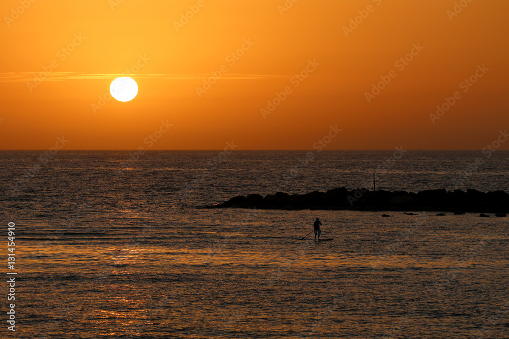 sunset in winter, cloudy sky red sea