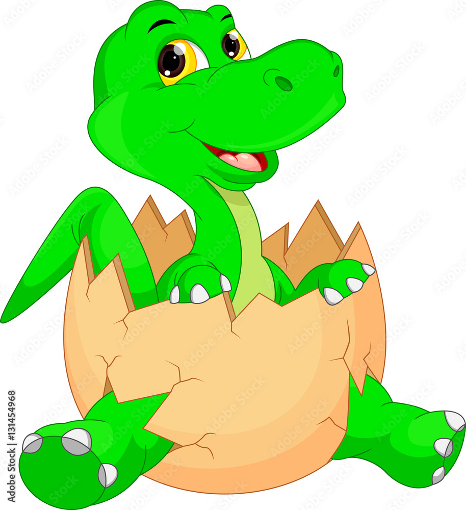 Cute dinosaur cartoon hatching Cute dinosaur cartoon hatching