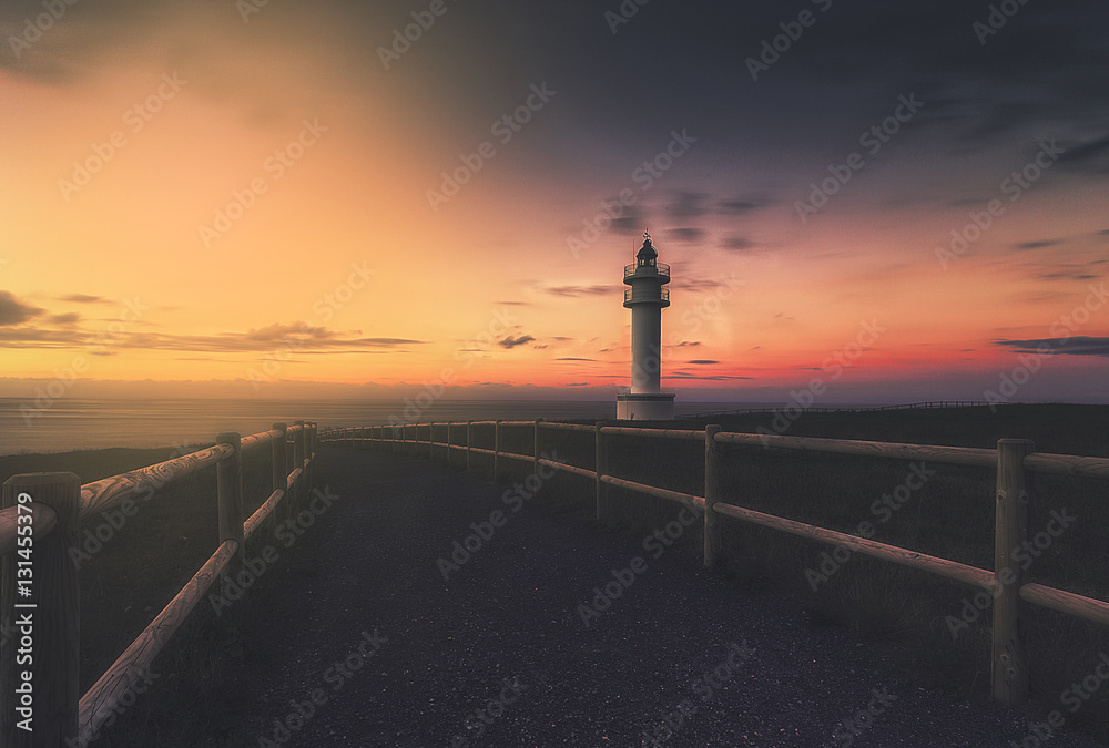 Autumm sunset in the lighthouse