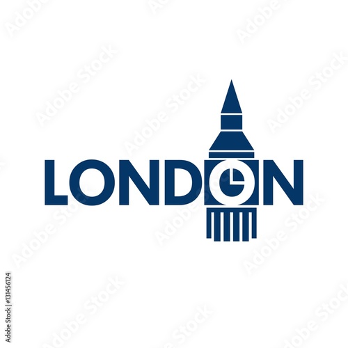 london clock tower logo. london big bin icon. logo and icon vector.