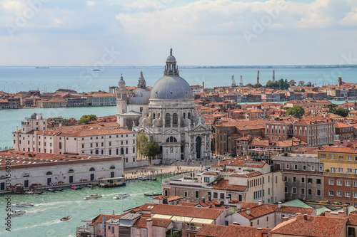 Venice aerial summer cityscape view from San Marco Campanile