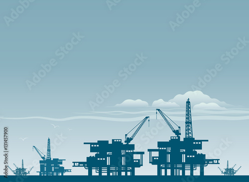 Oil derrick in sea