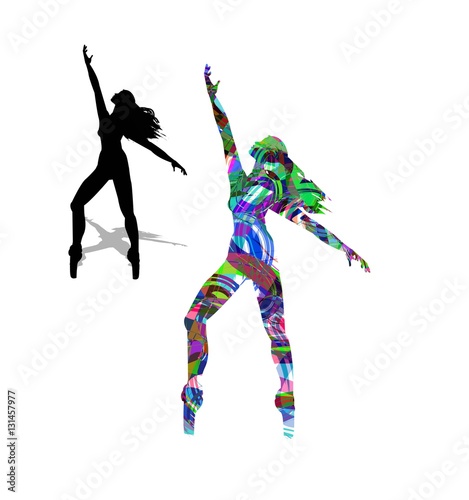 vector illustration of dancers silhouette