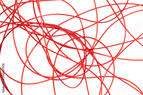 red wire on a white background