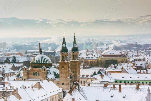 Winter over the Sibiu city photo