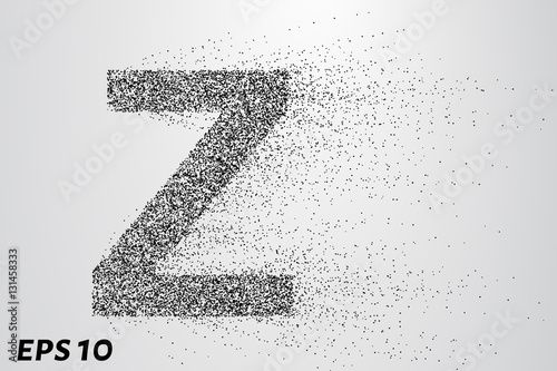 Letter Z from the particles. The letter Z consists of circles and points. Vector illustration