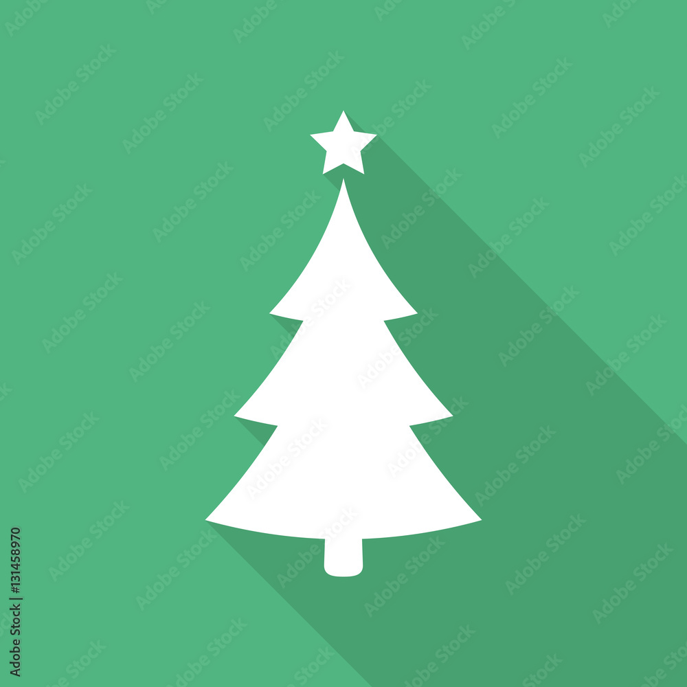 Christmas tree flat icon, vector simple design with long shadow. Symbol of fir-tree. Christmas tree flat icon, vector simple design with long shadow. Symbol of fir-tree.