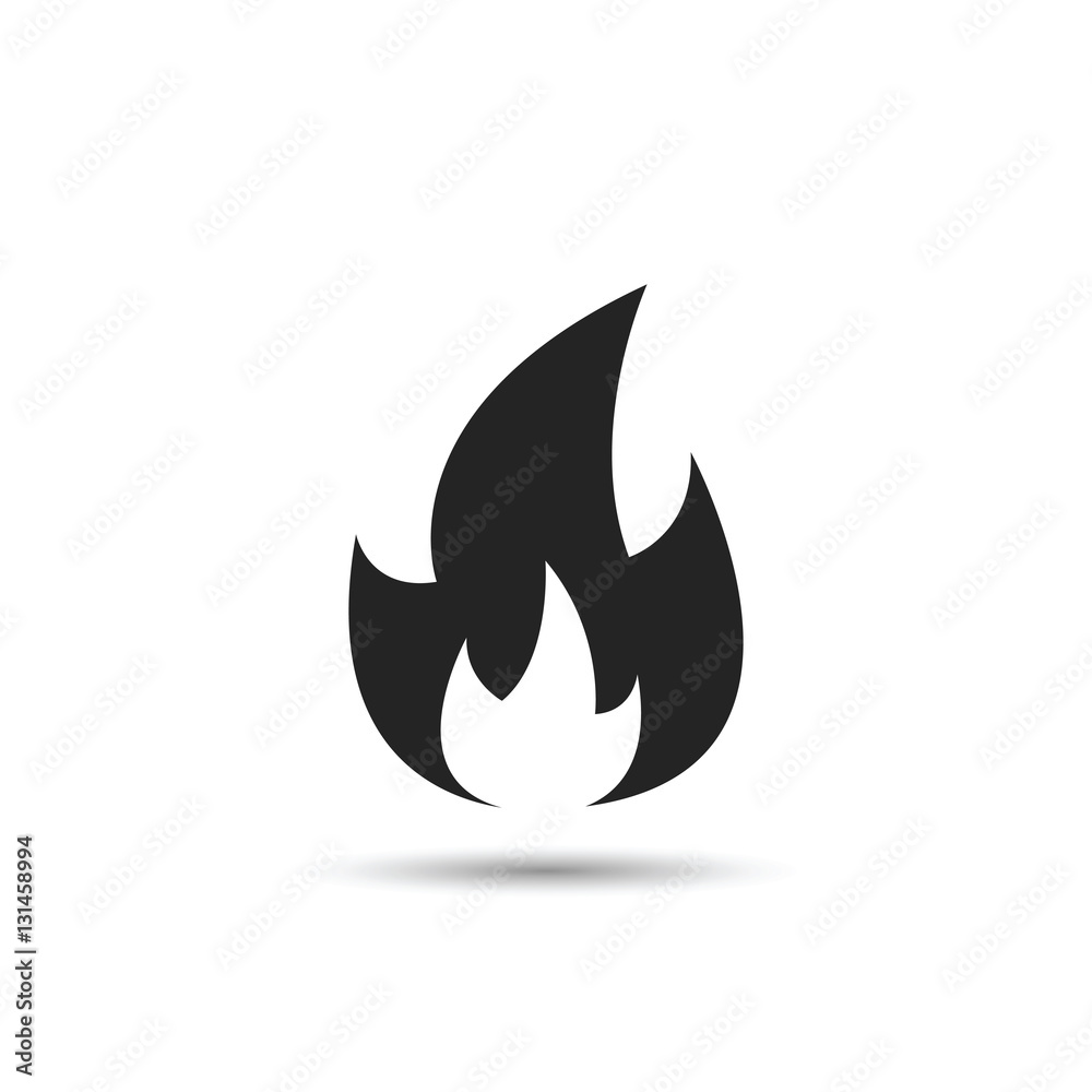 Fire black icon, vector isolated sign. Fire black icon, vector isolated sign.