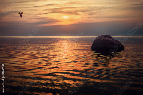 sunset at sea. Nature background
