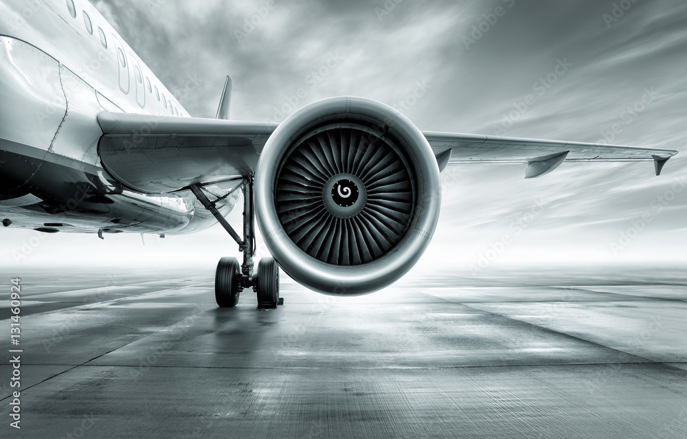 turbine of an airliner - obrazy, fototapety, plakaty 