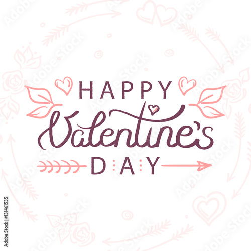 Vector illustration of hand drawn valentines day greeting card