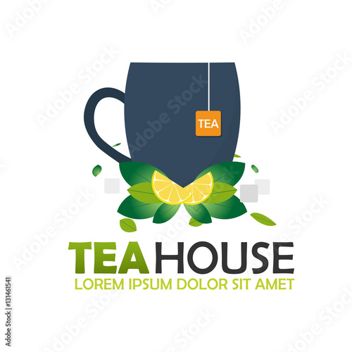 Tea house logo company. Tea logo. Vector logo illustration.