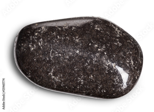 Black onyx stone isolated on white with clipping path