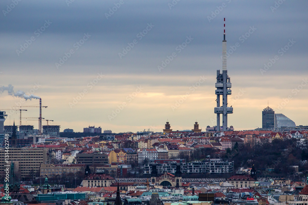 Zizkov Television Tower in Prague, Czech Republic