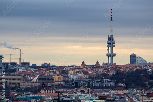 Zizkov Television Tower in Prague  Czech Republic