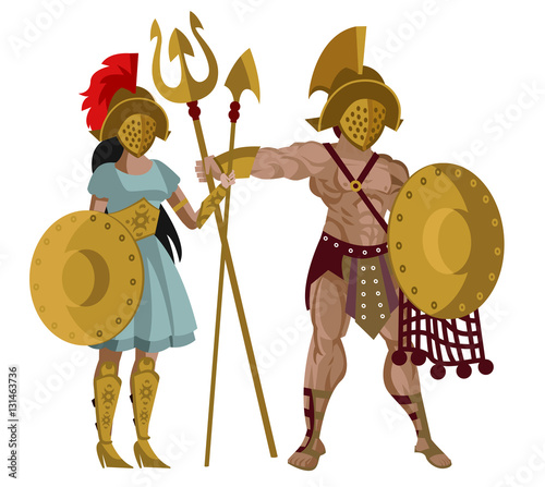 male and female african gladiators