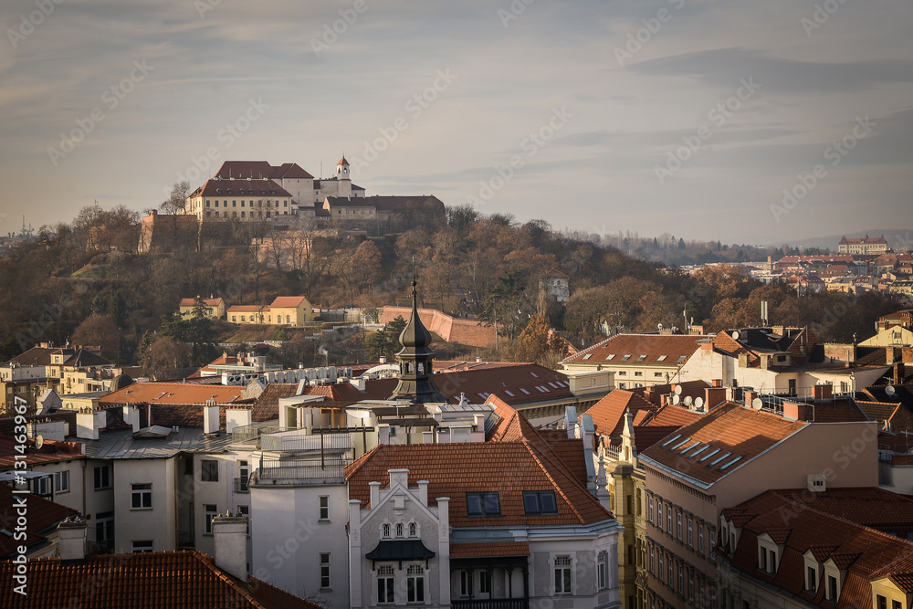 View over Spilberk Castle, Brno, Czech Republic, Europe. December 2016