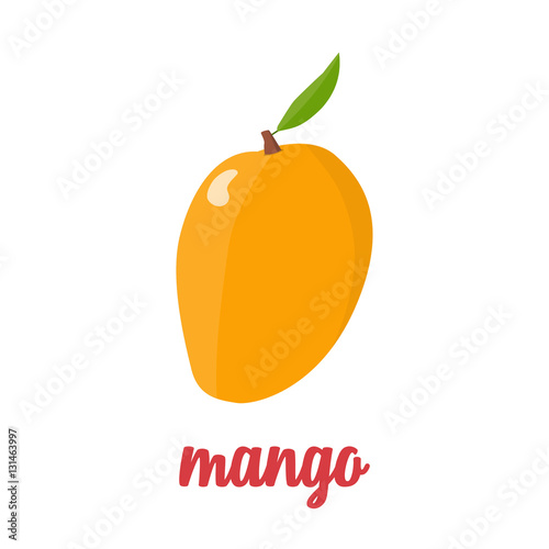 Mango icon in flat design on a white background. Vector illustration