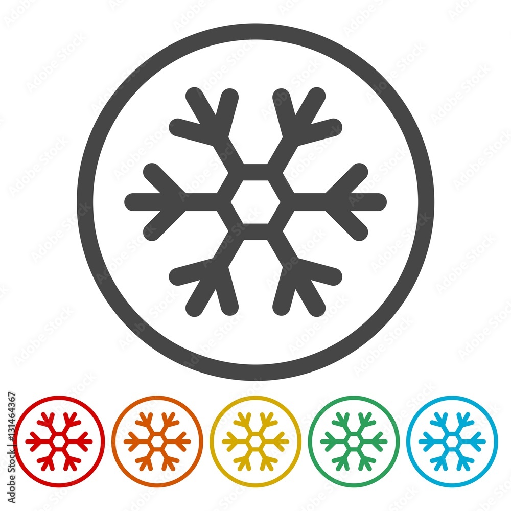 Snowflake Icon in Flat Design Style Snowflake Icon in Flat Design Style