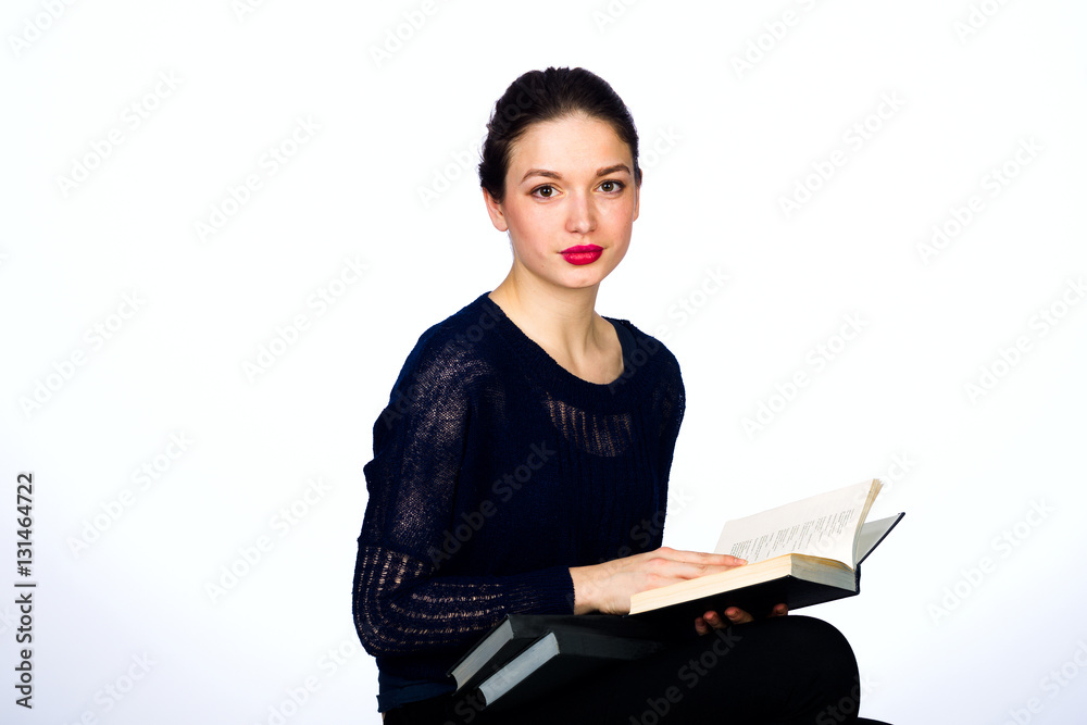 Young girl with books Young girl with books