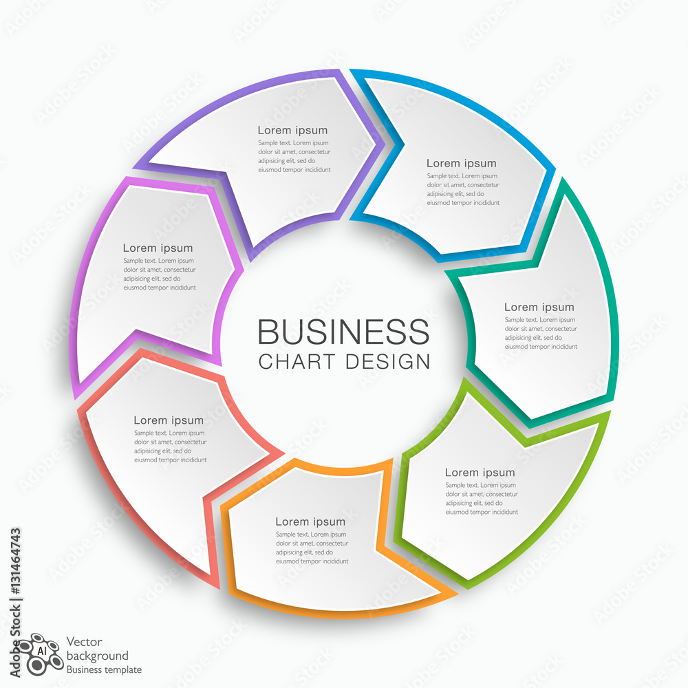 Business Chart Design 7-Step #Vector Graphic