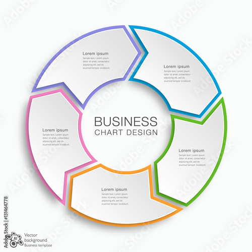 Business Chart Design 5-Step #Vector Graphic