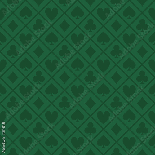Seamless Pattern Of Green Fabric Poker Table