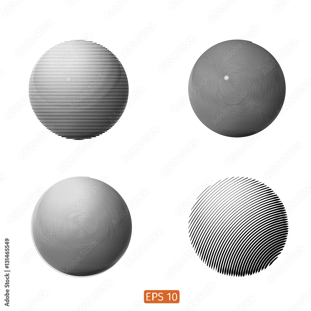 Set of Abstract spiral element. Swirling, twirling shape. Vector. No gradient Set of Abstract spiral element. Swirling, twirling shape. Vector. No gradient