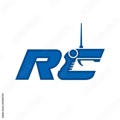 RC logo vector. radio control logo.