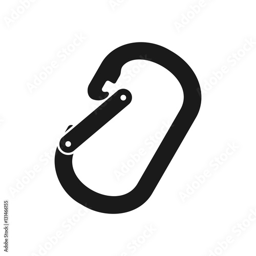 climbing carabiner. Isolated on the white background.