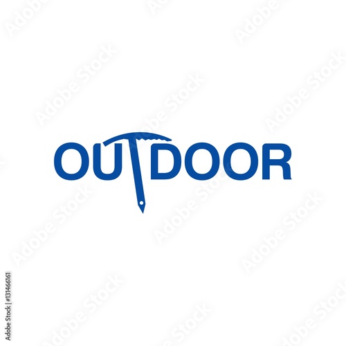 pickaxe logo vector. outdoor logotype.