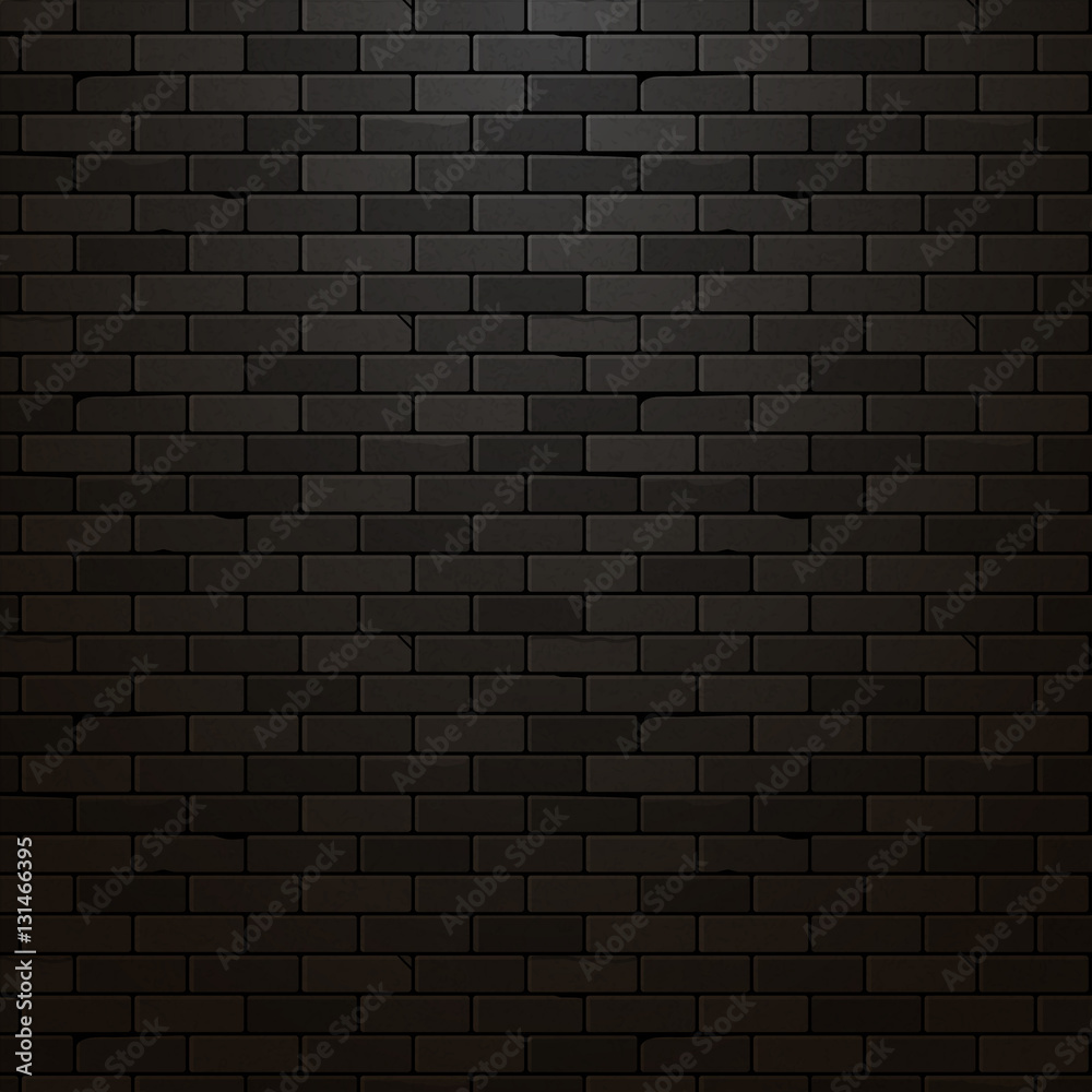 Black brick wall vector background. Dark brick texture design. Urban ...
