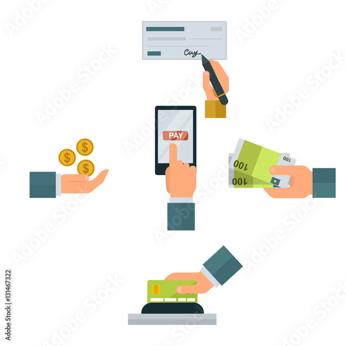 Payments symbols vector illustration.