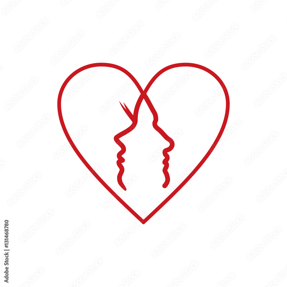 Face love simple logo template Face love simple logo template