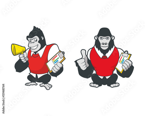 Business Gorilla cartoon vector illustration