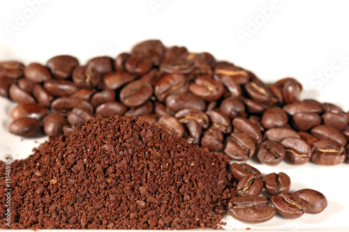 Coffee freshly roasted and then ground for use