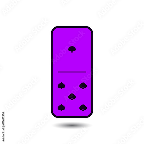 Domino spade. one and five on isolated background